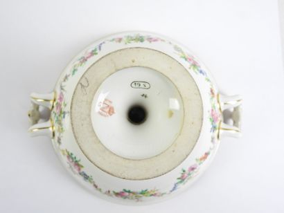 SEVRES: Porcelain polychrome and gold cup...