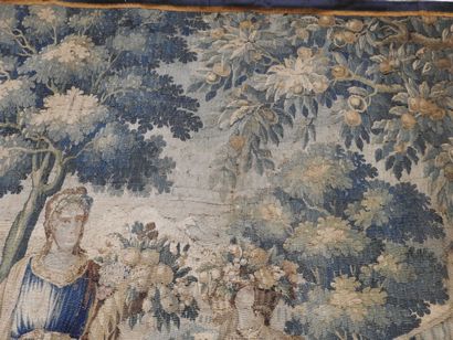 AUBUSSON : Tapisserie en laine à décor d'une...