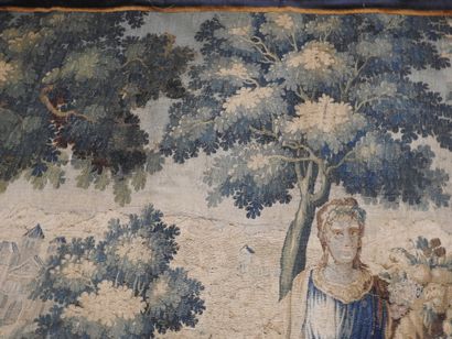 AUBUSSON : Tapisserie en laine à décor d'une...