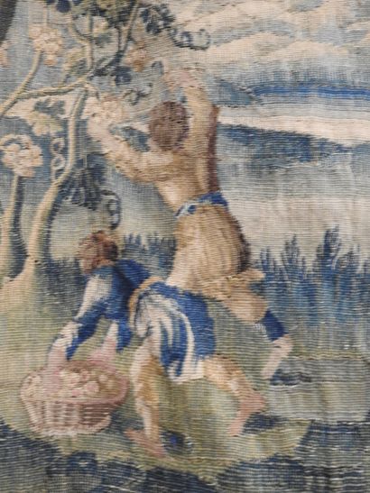 AUBUSSON : Tapisserie en laine à décor d'une...
