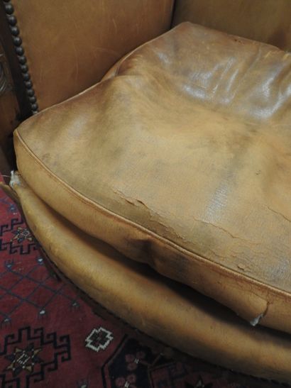 Pair of mahogany shepherd's chairs, backs...