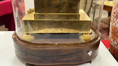 Gilt bronze HANGER with a cherub at a fountain,...