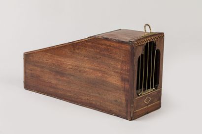 Ferret TRANSPORT BOX in mahogany with checkerboard,...