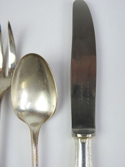 CHRISTOFLE: Silver-plated cutlery set Perles...