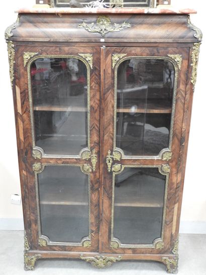 BIBLIOTHEQUE en placage de bois de violette...