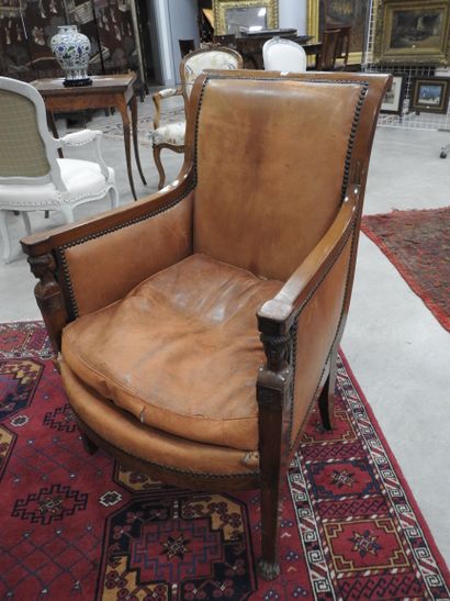 Pair of mahogany shepherd's chairs, backs...