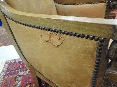 Pair of mahogany shepherd's chairs, backs...