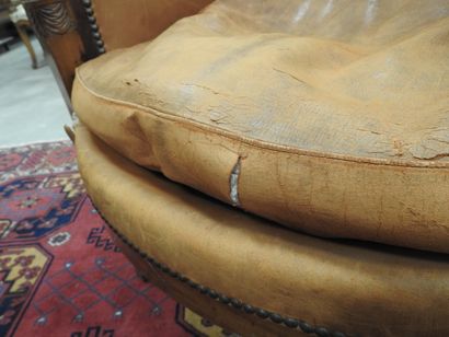 Pair of mahogany shepherd's chairs, backs...