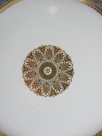 SEVRES: A porcelain plate with a celestial...