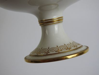 SEVRES: Porcelain polychrome and gold cup...