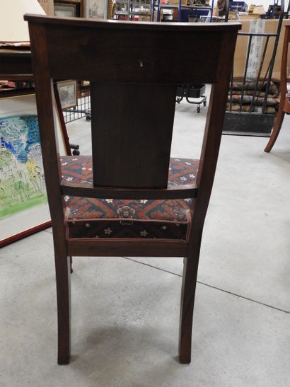 SIX CHAIRS in mahogany, bandeau à la gerbe...