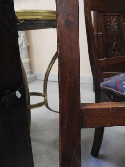 SIX CHAIRS in mahogany, bandeau à la gerbe...