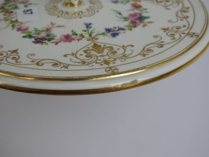 SEVRES: Porcelain polychrome and gold cup...