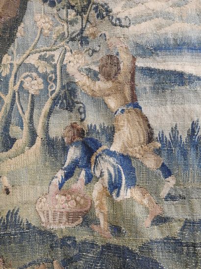 AUBUSSON : Tapisserie en laine à décor d'une...