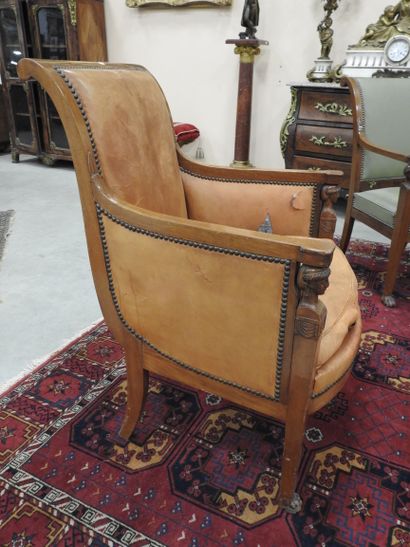 Pair of mahogany shepherd's chairs, backs...