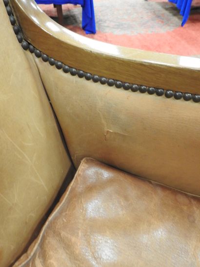 Pair of mahogany shepherd's chairs, backs...