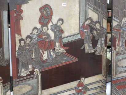CHINA: Eight-leaf Coromandel lacquer screen...