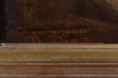 Portrait of a woman. Oil on oak panel. Signed...