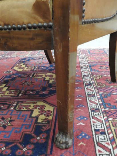 Pair of mahogany shepherd's chairs, backs...
