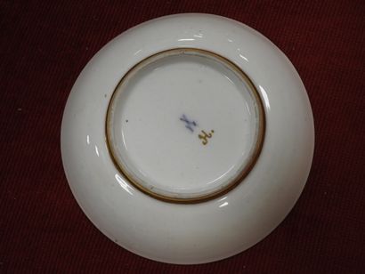 MEISSEN
Porcelain cup and saucer with polychrome...