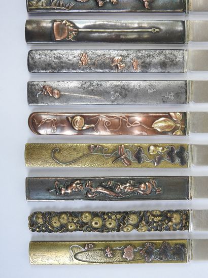 JAPAN: Fourteen patinated and partially gilded...