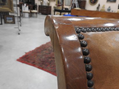 Pair of mahogany shepherd's chairs, backs...