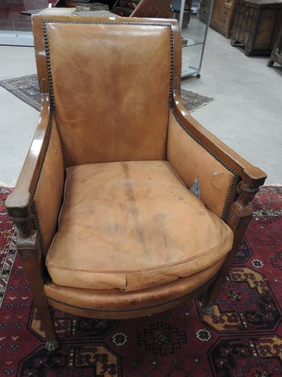 Pair of mahogany shepherd's chairs, backs...