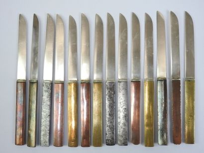 JAPAN: Fourteen patinated and partially gilded...