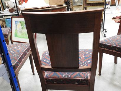 SIX CHAIRS in mahogany, bandeau à la gerbe...