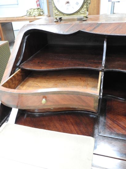 BUREAU DOS D'ANE en bois de placage marqueté...
