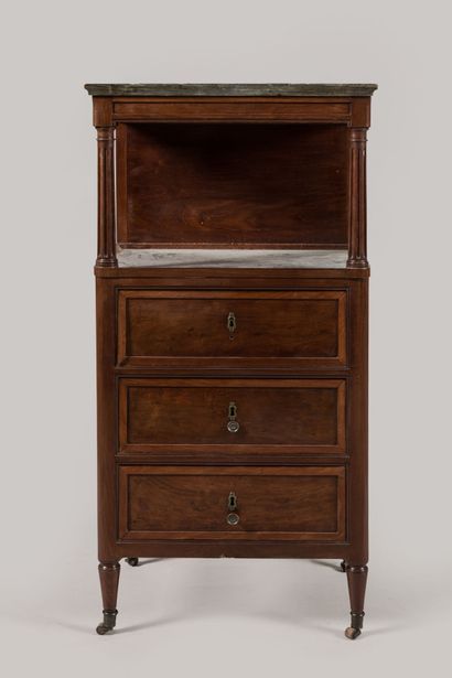 Mahogany and mahogany veneer BARBIERE, opening...