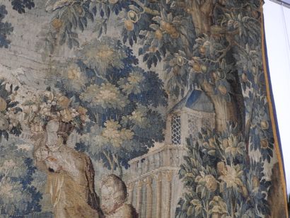 AUBUSSON : Tapisserie en laine à décor d'une...