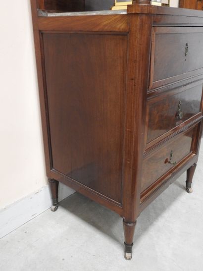 Mahogany and mahogany veneer BARBIERE, opening...