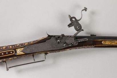 GERMANY. Large pinwheel pistol, blued round...