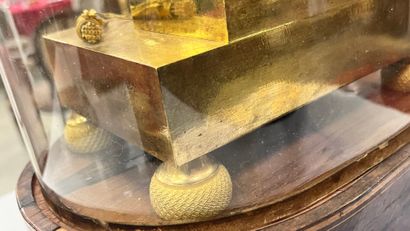 Gilt bronze HANGER with a cherub at a fountain,...