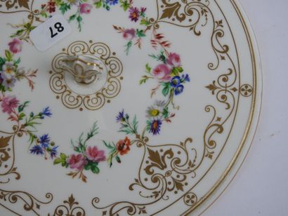 SEVRES: Porcelain polychrome and gold cup...