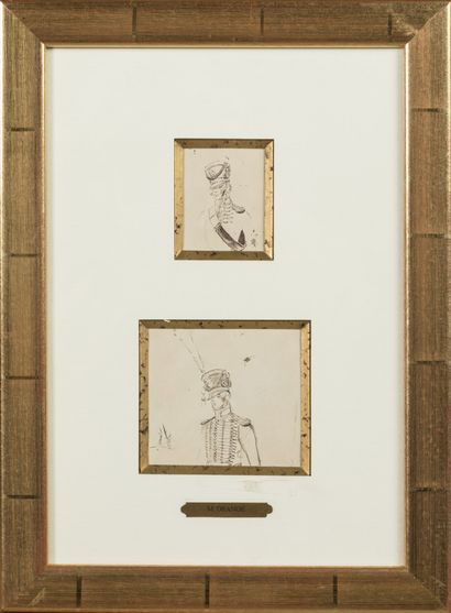 Maurice ORANGE (1867-1916). 
Studies of soldiers...
