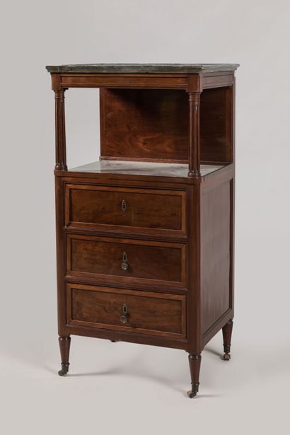 Mahogany and mahogany veneer BARBIERE, opening...
