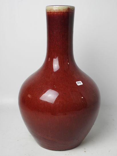 CHINA: Porcelain bottle vase with oxblood...