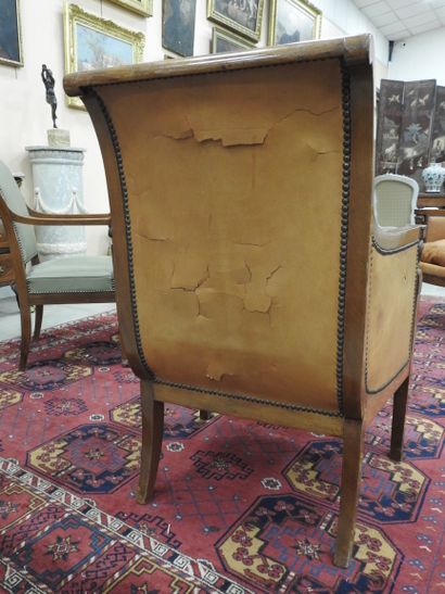 Pair of mahogany shepherd's chairs, backs...
