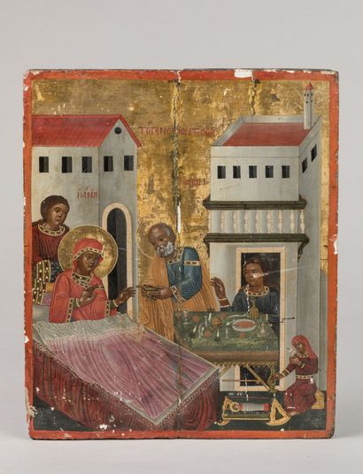 Icône de la Nativité de Marie, Mère de Dieu,...