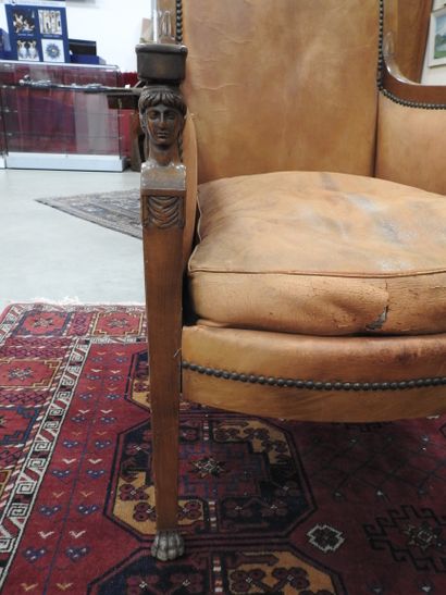 Pair of mahogany shepherd's chairs, backs...