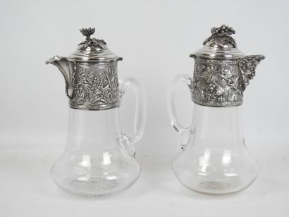 Robert LINZELER - Paris : Two crystal pitchers...
