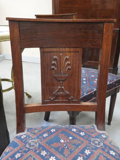SIX CHAIRS in mahogany, bandeau à la gerbe...