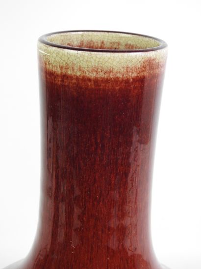 CHINA: Porcelain bottle vase with oxblood...