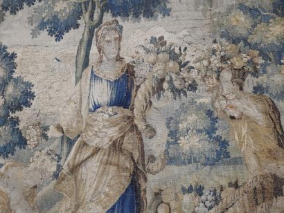 AUBUSSON : Tapisserie en laine à décor d'une...