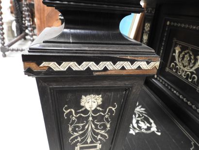 CABINET en chêne et placage d'ébène à riche...