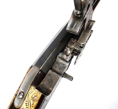 GERMANY. Large pinwheel pistol, blued round...