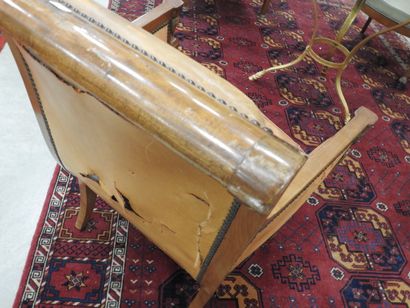 Pair of mahogany shepherd's chairs, backs...