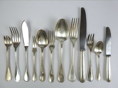 CHRISTOFLE: Silver-plated cutlery set Perles...